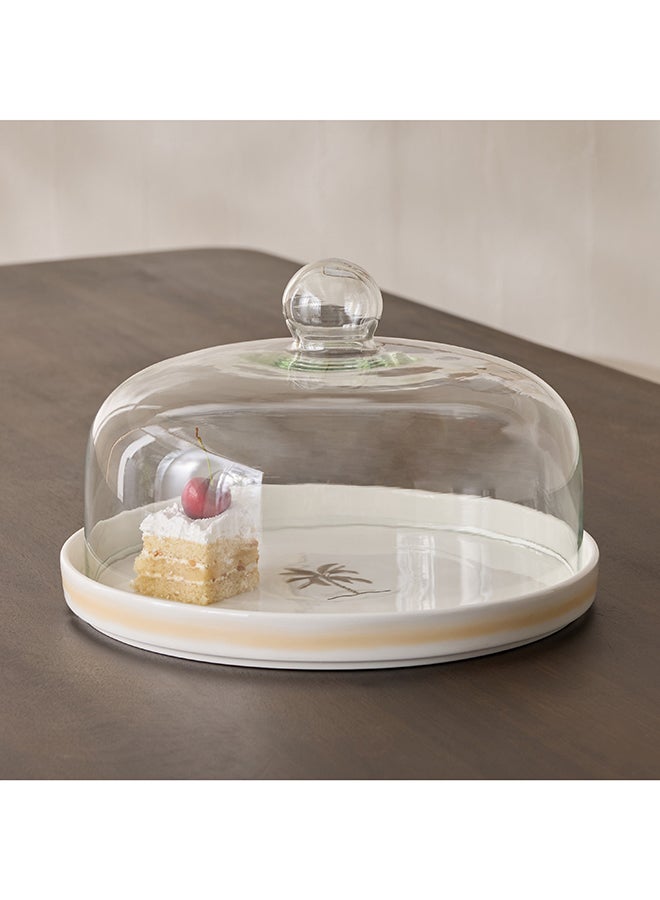 Home Box Sahra Cake Plate with Dome, Clear - Image 1